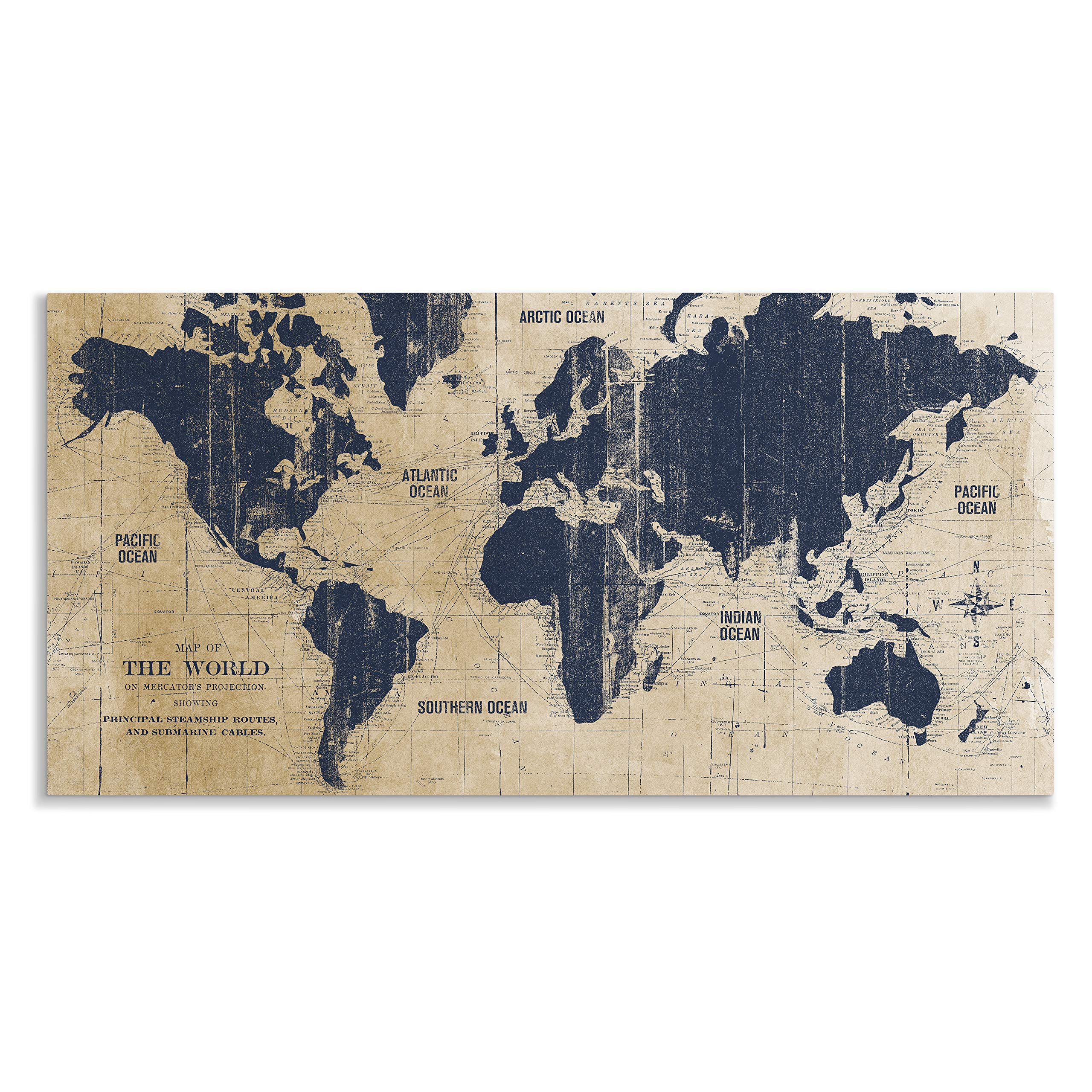 Amazon.com: Old World Map Antique Blue Pictures Modern